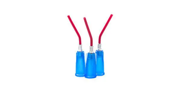 Puntas Cuentagotas Rojo Precurvado Azul Oscuro Calibre 22