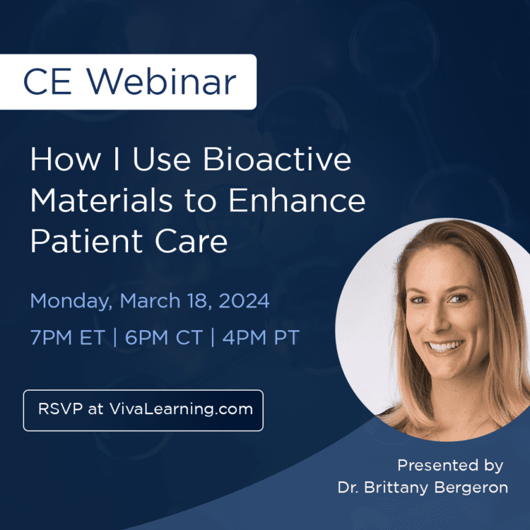 Leer más sobre el artículo Join our Free CE Webinar: How I Use Bioactive Materials to Advance Patient with Dr. Brittany Bergeron